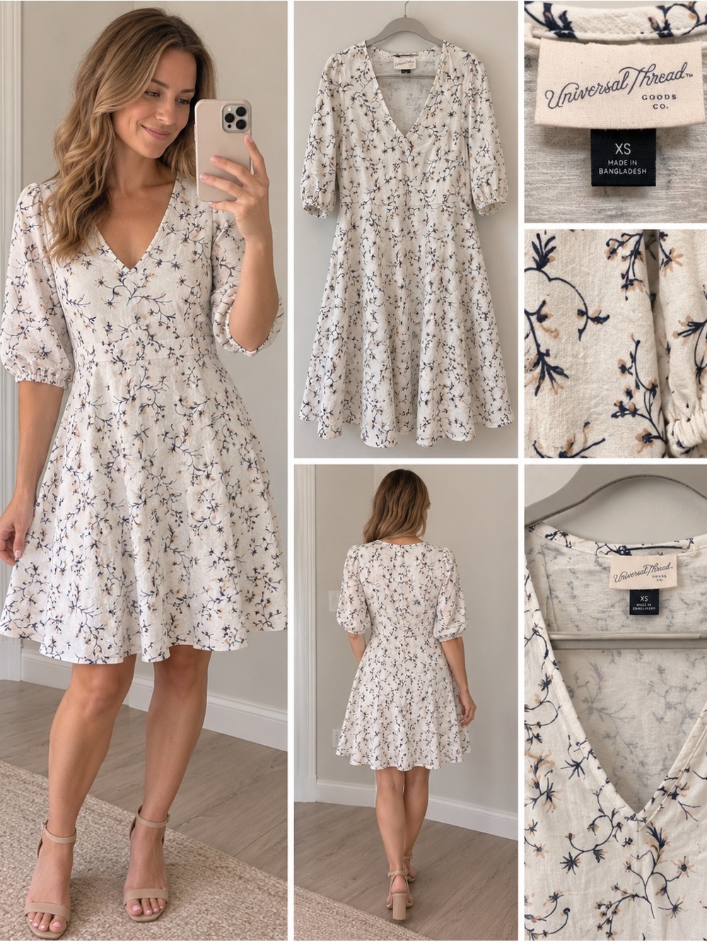 Universal Thread Floral V-Neck Dress – XS